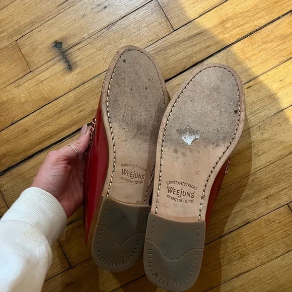 G.H. Bass & Co. Red Leather Loafers - Picture 5 of 8
